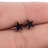 Fashion Stainless Steel Geometric Earrings Black Small Star Moon Round Triangle Ear Studs for Women Men Hip Hop Ear Jewelry 2024