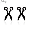 Fashion Stainless Steel Geometric Earrings Black Small Star Moon Round Triangle Ear Studs for Women Men Hip Hop Ear Jewelry 2024
