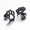 Fashion Stainless Steel Geometric Earrings Black Small Star Moon Round Triangle Ear Studs for Women Men Hip Hop Ear Jewelry 2024