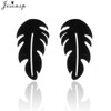 Fashion Stainless Steel Geometric Earrings Black Small Star Moon Round Triangle Ear Studs for Women Men Hip Hop Ear Jewelry 2024