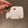 Trendy Vintage Heart Earring Women Classic Black White Stud Earrings Female Fashion Earrings Female Jewelry 2022 Gift