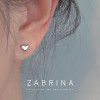 New S925 Sterling Silver Heart Simple Fashion Zircon Flower Stud Earrings Women Exquisite Student Girlfriend Fine Jewelry