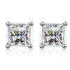 LORIELE D Color Princess Cut Moissanite Earring s925 Sterling Sliver Plated with 18k White Gold Earrings for Women Fine Jewelry