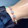 Classic Silver Opal Bracelet for Daily Wear 4mm*6mm 100% Natural Opal Silver Bracelet Solid 925 Silver Opal Jewelry