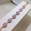 Classic Silver Opal Bracelet for Daily Wear 4mm*6mm 100% Natural Opal Silver Bracelet Solid 925 Silver Opal Jewelry