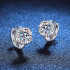 1ct 6.5mm Moissanite Diamond Earrings for Women S925 Sterling Silver with 18k Gold Plated Diamond Ear Studs Wedding Party Jewel