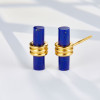 Lapis Lazuli S925 Silver Gold Plated Stud Earrings For Women Natural Stone Minimalistic Small Chic Geometric Earring 2023 New