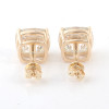 JOVOVASMILE Moissanite Stud Earrings 18k Yellow Gold pair 4carat 7*7mm Old Mine Cushion Cut VVS1 D Color with GRA