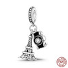 Fit Pandora 925 Original Bracelet Fashion Bee Astronaut Eiffel Tower 925 Silver Charms Beads Fine DIY Birthday Jewelry For Women