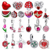 925 Sterling Silver Red Color Series Heart Shape Charms Beads Fit Original Pandora Bracelets Lucky Jewelry Gifts DiyAccessories