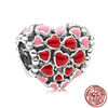 925 Sterling Silver Red Color Series Heart Shape Charms Beads Fit Original Pandora Bracelets Lucky Jewelry Gifts DiyAccessories