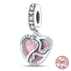 925 Sterling Silver Red Color Series Heart Shape Charms Beads Fit Original Pandora Bracelets Lucky Jewelry Gifts DiyAccessories