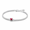 Luxury Bracelet 925 Sterling Silver Classic Exquisite Brilliant Hearts Rounds Pendant Bracelet Charm Jewelry Anniversary Gift