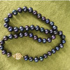 Top Grading AAAA Japanese 8-9Mmm Tahitian black Pearl Necklace 18" fine jewelryJewelry Making ((Same style bracelet））