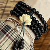 Chinese-style Zen Purple Sandalwood Multi-circle Bracelet with Lotus Pendant for Men and Women Wooden Buddha Beads Hand String