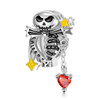 Authentic S925 Sterling Silver Charm Skeleton Beaded Pendant Dark Punk Halloween Fit Pandora Original Women's Bracelet Gift