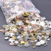30/50/100Pcs Random Mix Vintage Rose Flower Alloy Pendant Charms For Jewelry Making DIY Ornament Earrings,Bracelets Materials