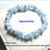 Natural Crystal Quartz Irregular Stone Bracelet Charm Raw Chip Jewelry Chakra Yoga Stretch Aquamarine Bangle for Women Men