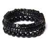 Fashion Natural Stone Beads Men Bracelet Multilayer Black Lava Onyx Beads Charm Punk Bracelet Bangles Women Jewelry Couples Gift