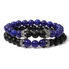 Fashion Natural Stone Beads Men Bracelet Multilayer Black Lava Onyx Beads Charm Punk Bracelet Bangles Women Jewelry Couples Gift