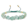 Hot Irregular Green Aventurines Gravel Bracelets Natural Stone Amethysts Bracelets Women Adjustable Rope Braided Bracelets Gift