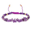 Hot Irregular Green Aventurines Gravel Bracelets Natural Stone Amethysts Bracelets Women Adjustable Rope Braided Bracelets Gift