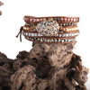 Fashion Boho Beaded Bracelet Handmade Mixed Natural Stones & Crystal Stone Charm 5 Strands Wrap Bracelets Gift