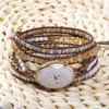 Fashion Boho Beaded Bracelet Handmade Mixed Natural Stones & Crystal Stone Charm 5 Strands Wrap Bracelets Women Gift