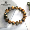 JD Natural Stone Blue Tiger Eye Beaded Bracelets Women Men Reiki Healing Yoga Meditation Charm Bangles Pulseras Jewelry Gift