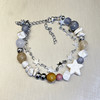 New Handmade Cream Color Matching Double Layer Star Bracelets Design Girls Natural Stone Beaded Bracelet Party Jewelry Gift