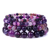 1 Pc Natural Stone Bracelets Onyx Agates Round Beaded Bangles For Female Men Jewelry Reiki Handmade Jewelry Yoga Healing 19CM