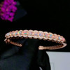 [MeiBaPJ]Real Natural Opal Gemstone Bracelet 925 Sterling Silver Colorful Stone Bangle for Women Fine Wedding Jewelry