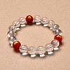 Triple Bracelet Men's and Women's Natural White Crystal Red Agate Rabbit Swine and Sheep Zodiac Bracelet