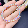 YULEM Real Natural Fire Opal Bracelet 925 Sterling Silver Colorful Stone Bangle for Women Fine Wedding Jewelry