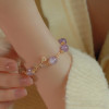 Natural Amethyst Bracelet, Gold Rose Bracelet, Women's Premium 14k Gold Wrap Handicrafts, in Small Design
