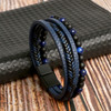 Hand-Woven Leather Bracelet 19/21/23cm Multilayer Leather Braided Rope Beading Clasp Bracelets Punk Bangle For Men Jewelry Gifts