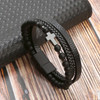 Hand-Woven Leather Bracelet 19/21/23cm Multilayer Leather Braided Rope Beading Clasp Bracelets Punk Bangle For Men Jewelry Gifts