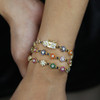 2024 New Arrived Fashion Thin Sparking Cz Colorful Flower Link Chain Bracelet Women Charming Romantic Gold Color Wedding Jewelry