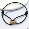 2022Fashion Unisex Hot Zircon Stone CZ Rope Bracelet 3 Open Metal Buckle Ribbon Lace Up Chain Multicolor Adjustable Cord Bracele