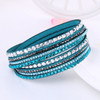 Korean Version Leather Bracelet Rhinestone Crystal Wrap Multilayer s For Women Feminino Pulseras Mulher Jewelry