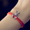 Fashion Red Rope Rabbit Bracelet Bangle for Women Men Pullable Adjust Bracelet This Animal Year Good Lucky Jewelry Accessories