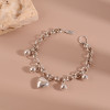 100% Solid 925 Sterling Silver Heart Ball Smile Bracelet for Women Men Vintage Handmade Hasp Bracelet Birthday Gift S-B451