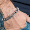Male Stainless steel Link Bangle Personality Byzantine Men‘s Chain Bracelet Trend hip hop punk Wristlet For boyfriend Boy Gifts