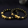 Men’s Feng Shui Bracelet Natural Obsidian Stone Buddha Beaded Bracelet Wristband Crystal Jewelry Pixiu Bracelets Papa Gifts