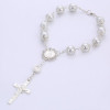 One Decade Auto Rosary Beads Catholic Bracelet Saint Benedict Crucifix Divine Mercy Gift for Women Men