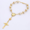 One Decade Auto Rosary Beads Catholic Bracelet Saint Benedict Crucifix Divine Mercy Gift for Women Men