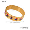 Charm Turkish Stainless Steel Statement Bangle Bracelet Trendy Fashion Zircon Waterproof Gold Color Jewelry