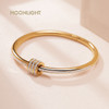 MOONLIGHT Classic Stainless Steel Zircon Bangle For Women Circular Screw Bracelet Female Jewelry Gifts Fashion Accessories