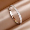 Classic Stainless Steel Open Bangles&bracelets for Women Fashion Brand Jewelry Delicate Full Crystal Bangles