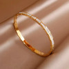 Classic Stainless Steel Open Bangles&bracelets for Women Fashion Brand Jewelry Delicate Full Crystal Bangles